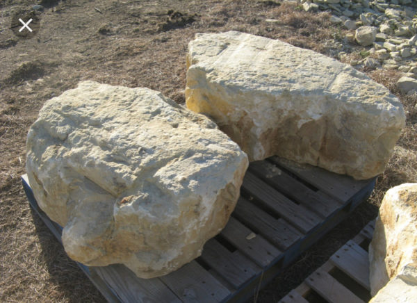 Image-3 foot boulder sitting on a wooden pallet